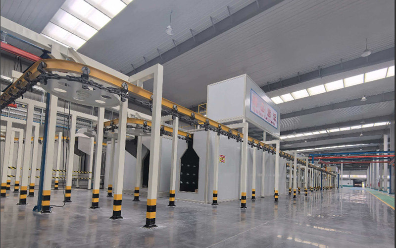 Spray-painting-line,-automated-cleaning-machine